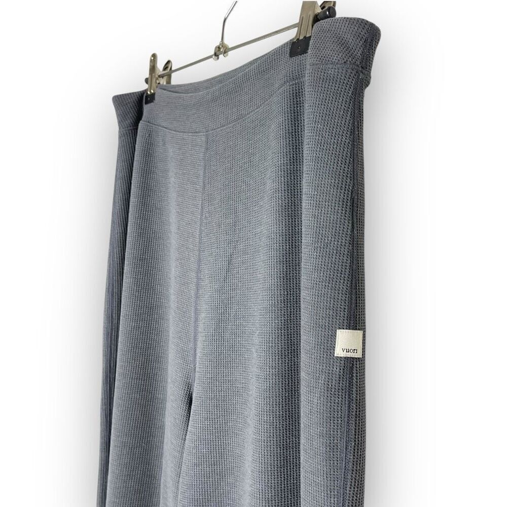 Vuori Bayview Thermal Wide Leg Pants Waffle Knit Gray Women’s Size XL - Picture 7 of 9